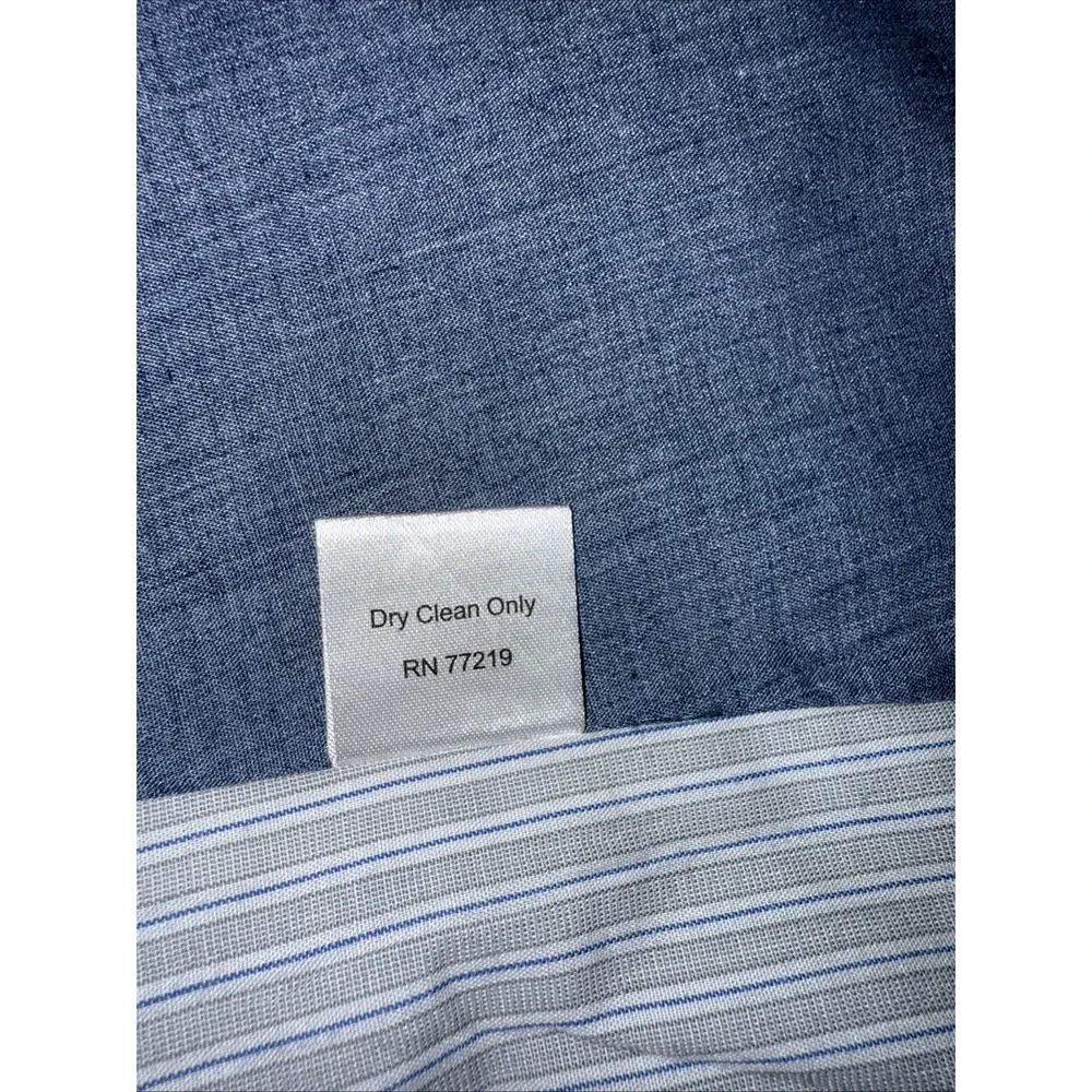 Joseph Abboud Sports Coat 44R 100%‎ Linen Two Button Blue Lined Blazer